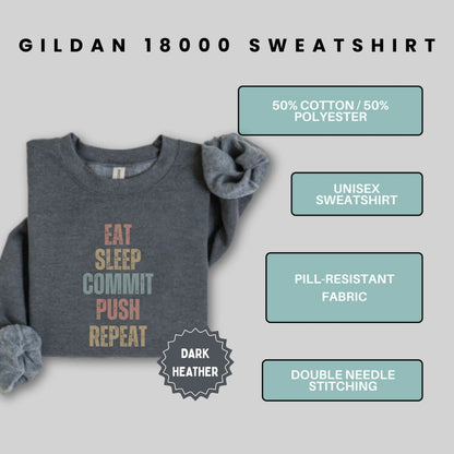 Eat Sleep Commit Push Repeat Gildan 18000 Sweatshirt
