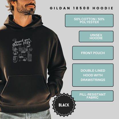 Respect Your Elders 8086 Gildan 18500 Hoodie Black