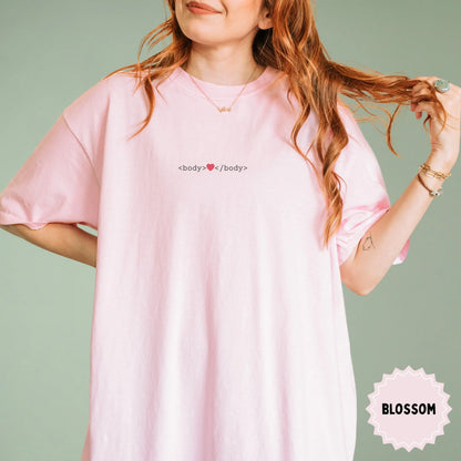 Pink T-Shirt with <body>♥</body> Design Blossom