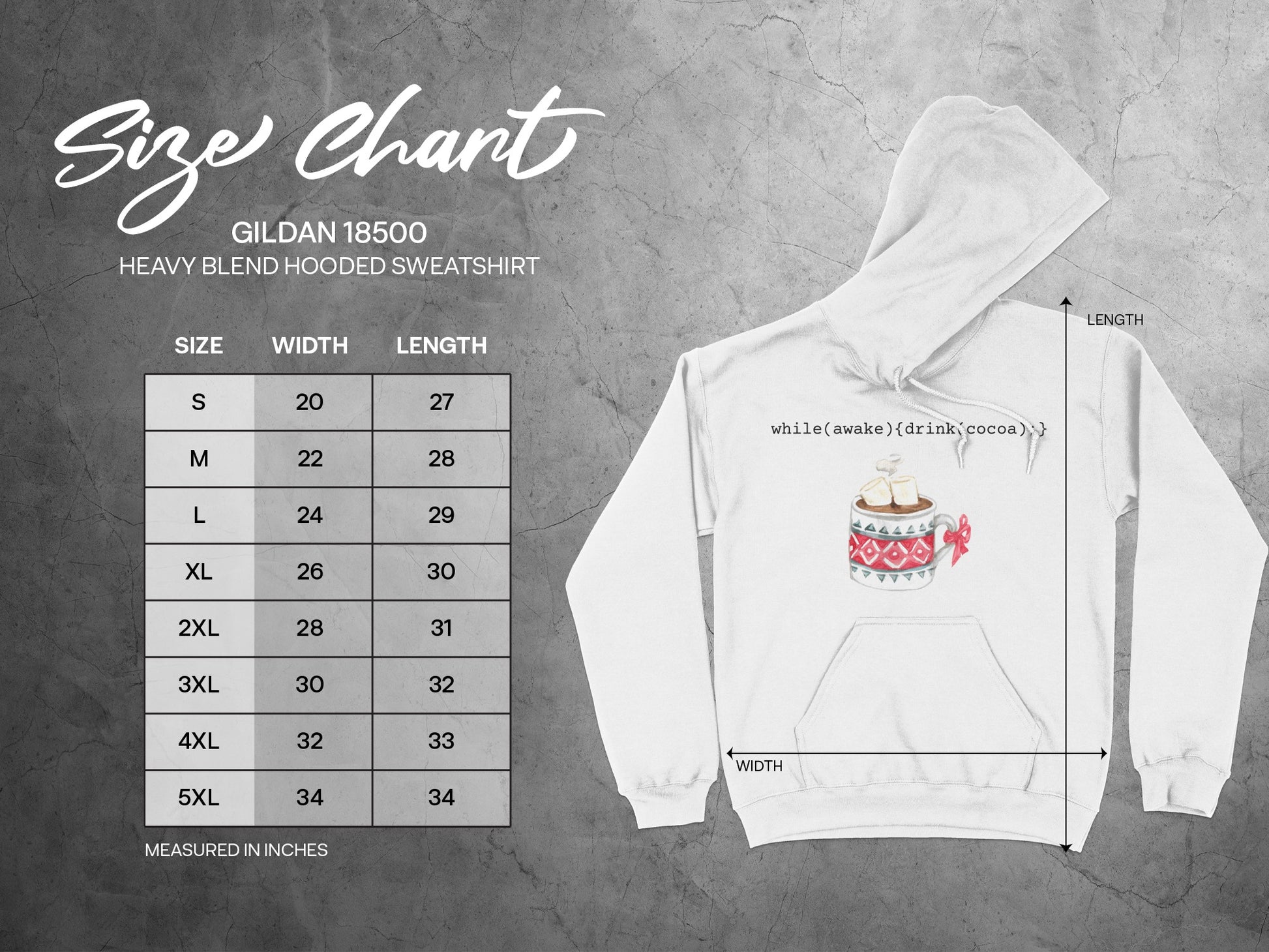 while(awake){drink; cocoa;} Hooded Sweatshirt