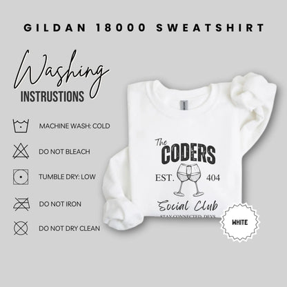 Gildan 18000 Sweatshirt White The Coders Social Club