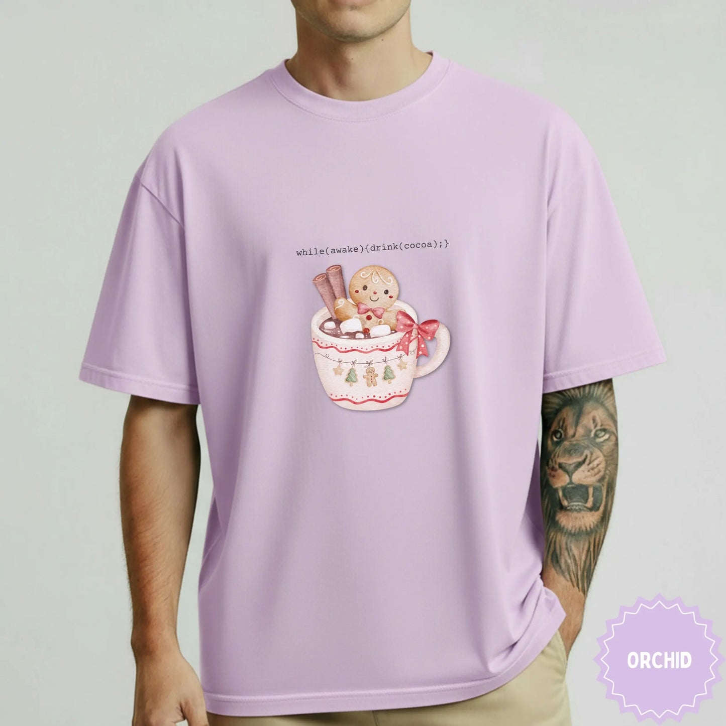 Digital Art Gingerbread in Hot Cocoa Graphic Tshirt