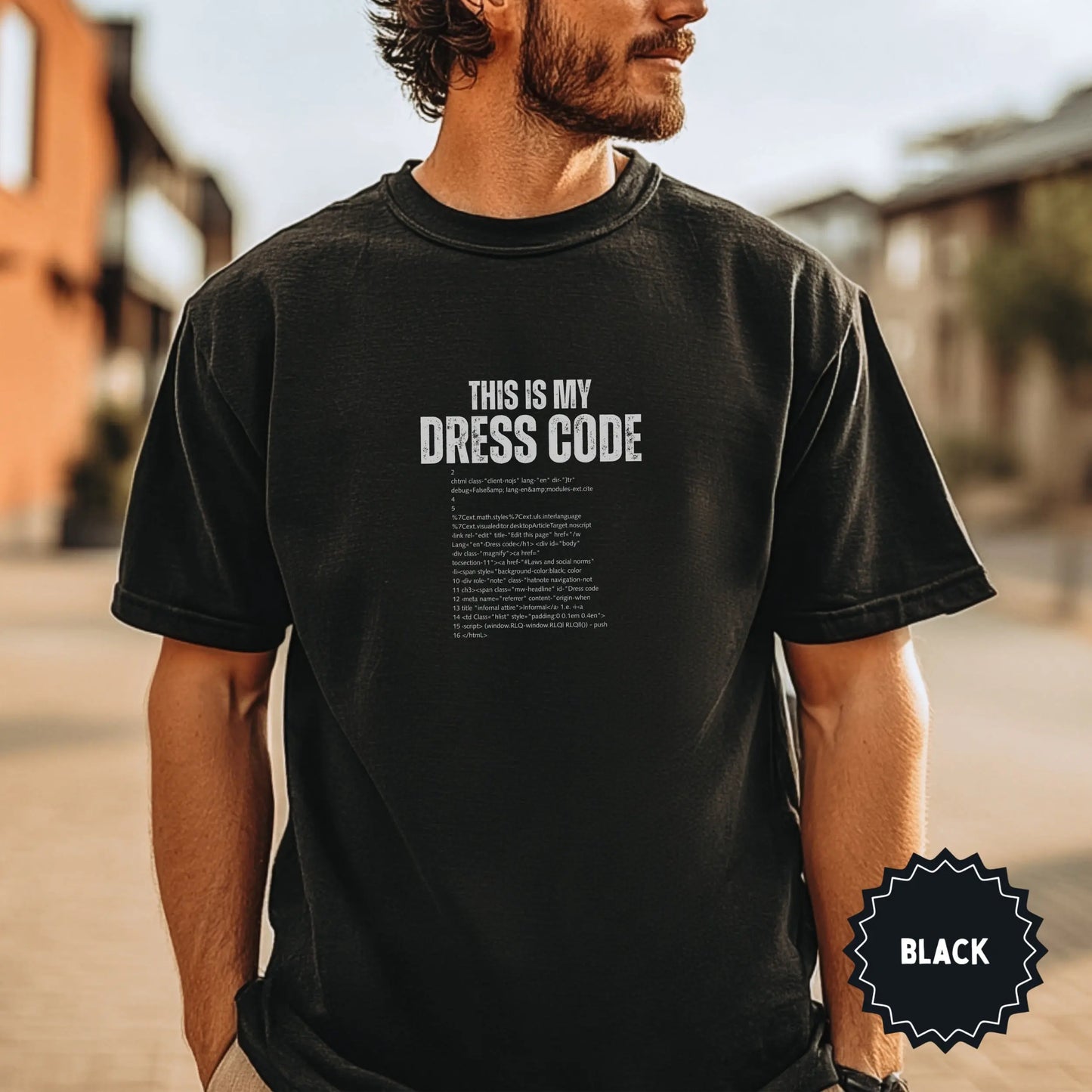 This Is My Dress Code Black T-shirt for Casual Wear