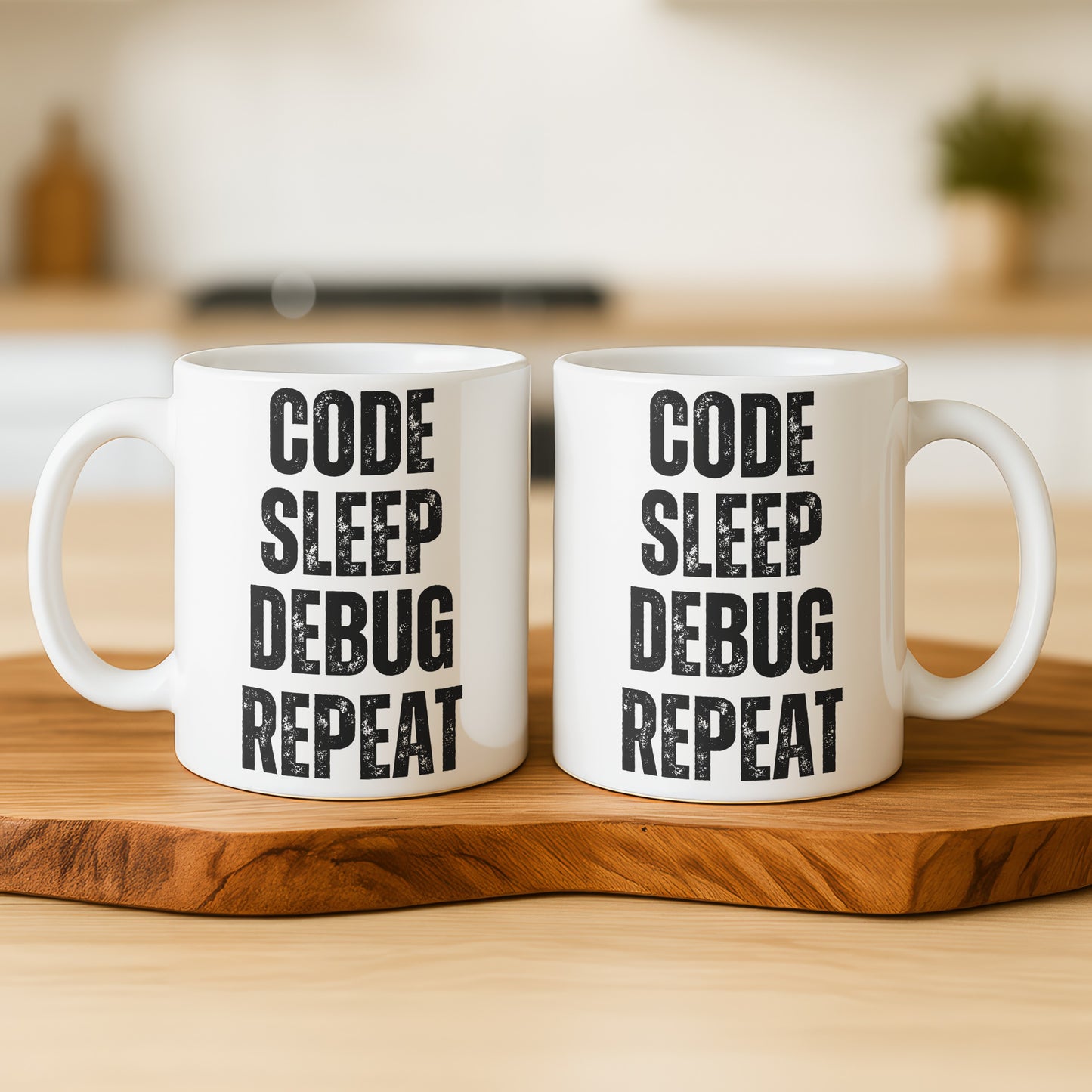 Code Sleep Debug Repeat White Coffee Mug Product