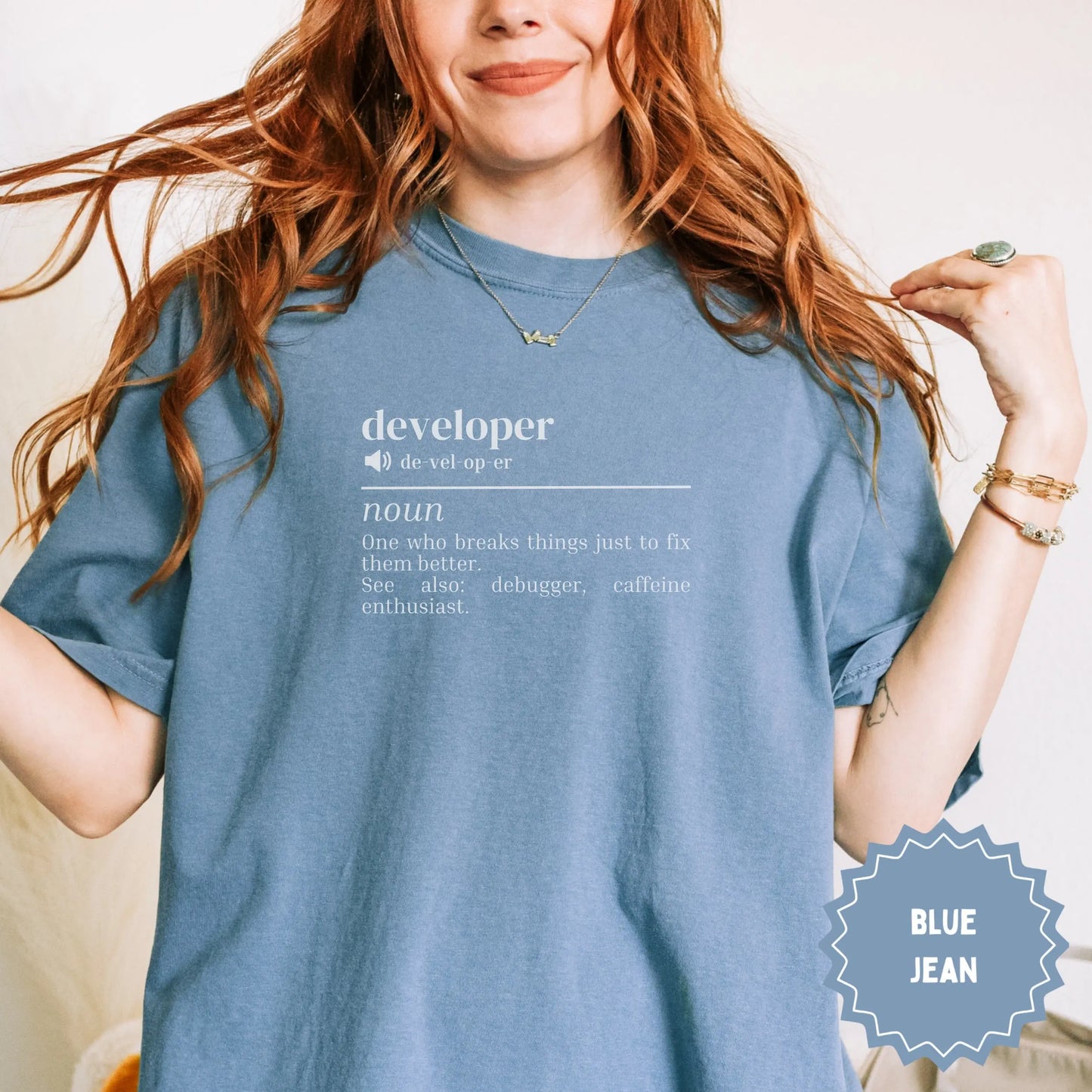 Developer Definition Graphic Tee Blue Jean Shirt
