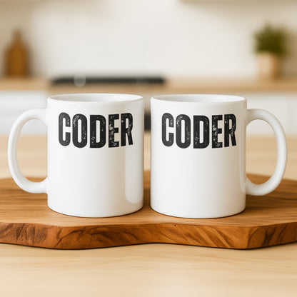 Funny CODER Coffee Mug for Programmers and Developers