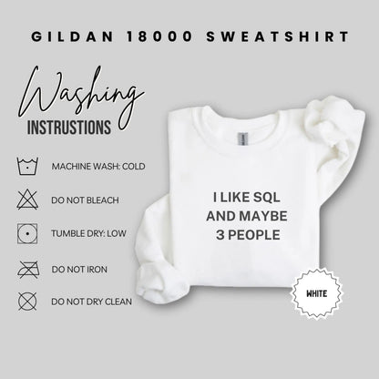 I Like SQL And Maybe Three People Funny Sweatshirt