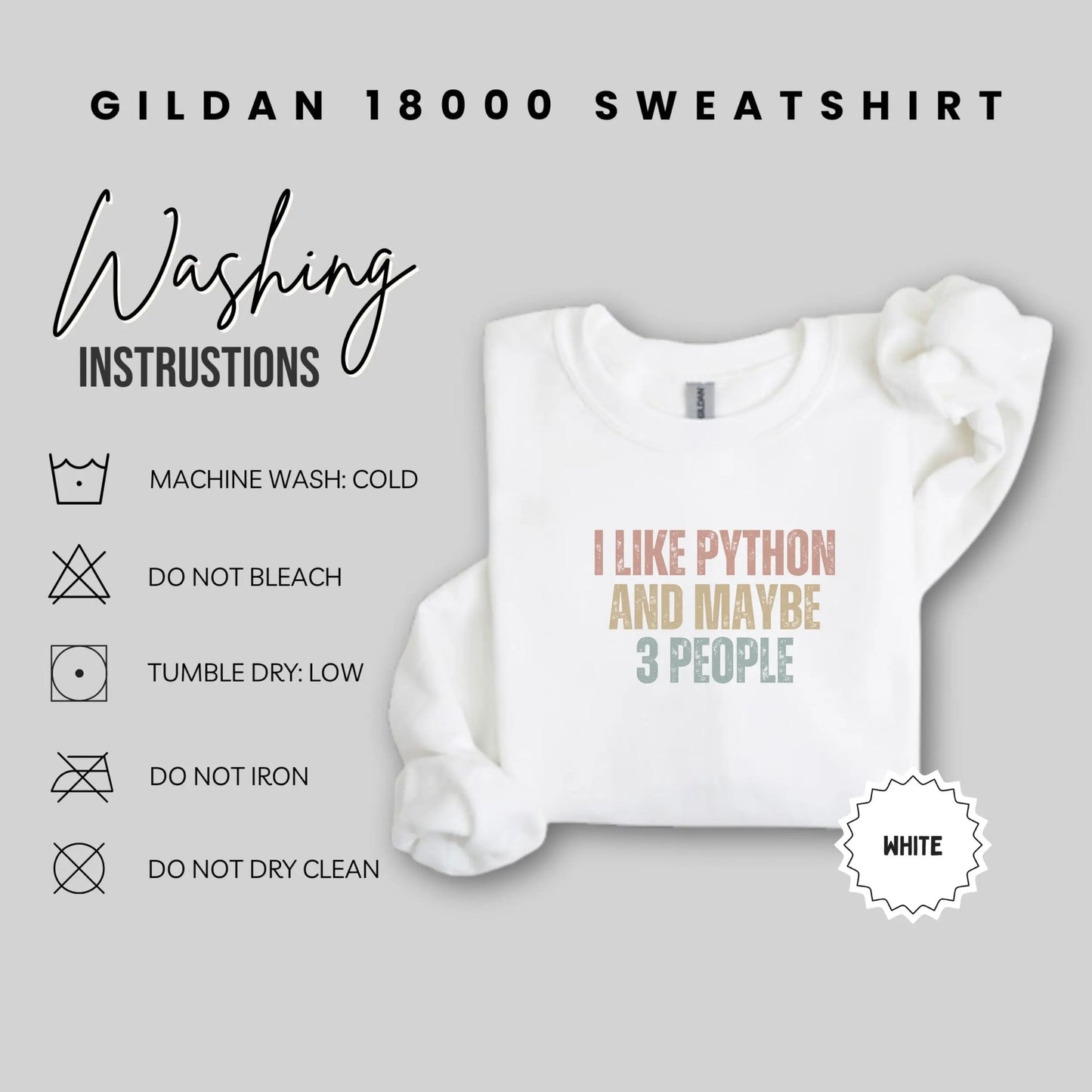 I Like Python And Maybe 3 People Gildan 18000 Sweatshirt Product