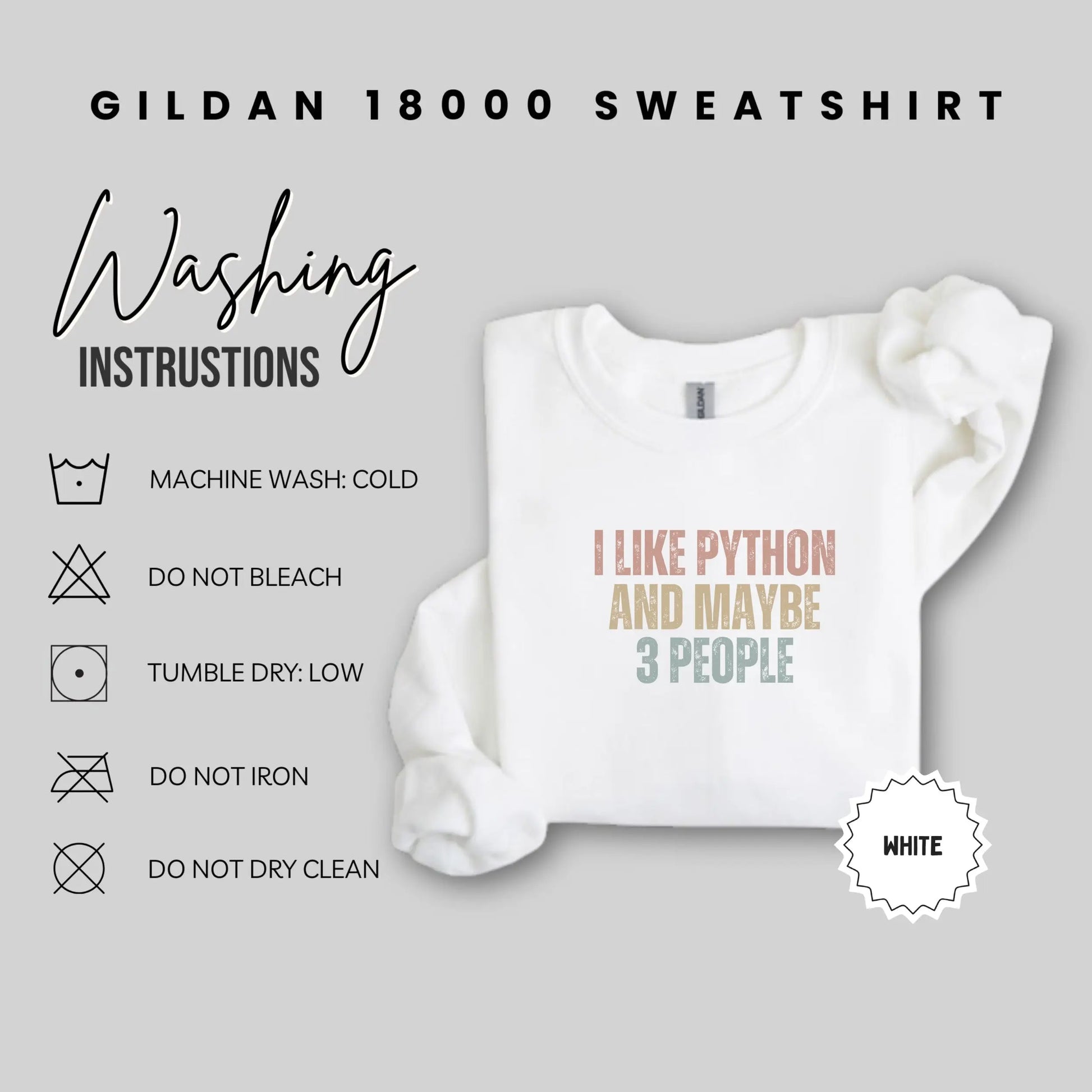 I Like Python And Maybe 3 People Gildan 18000 Sweatshirt Product
