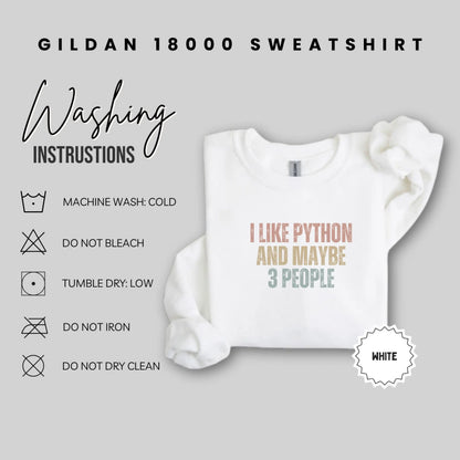 I Like Python And Maybe 3 People Gildan 18000 Sweatshirt Product