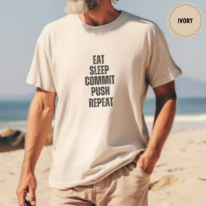 Eat Sleep Commit Push Repeat Ivory T-Shirt