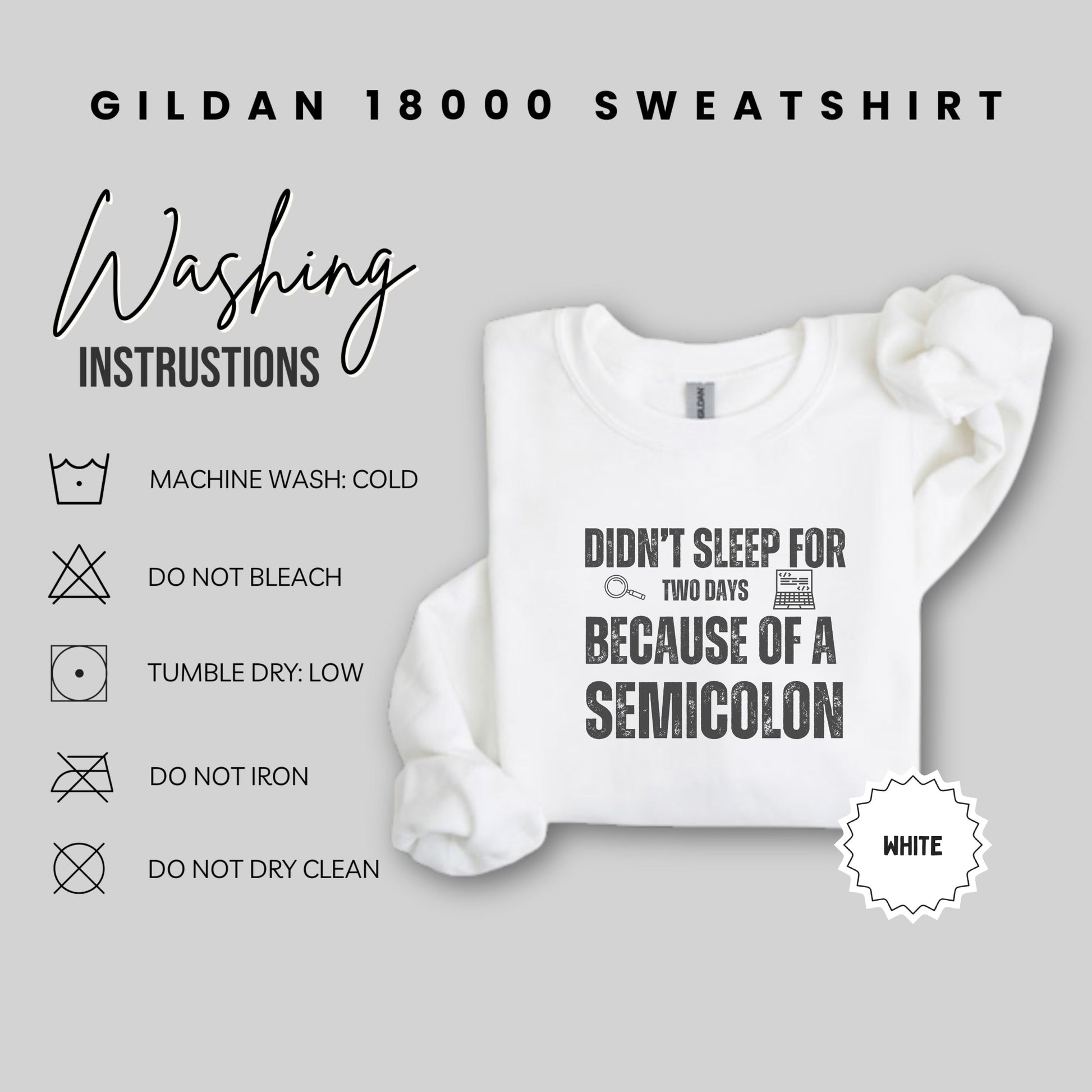 Didn't Sleep For Two Days Because Of A Semicolon Sweatshirt
